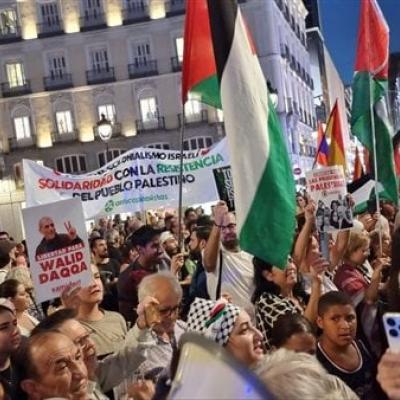 مظاهرات باسبانيا ضد العدوان الصهيوني على غزة