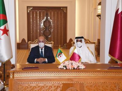 رئيس الجمهورية يتلقى مكالمة هاتفية من أخيه أمير دولة قطر