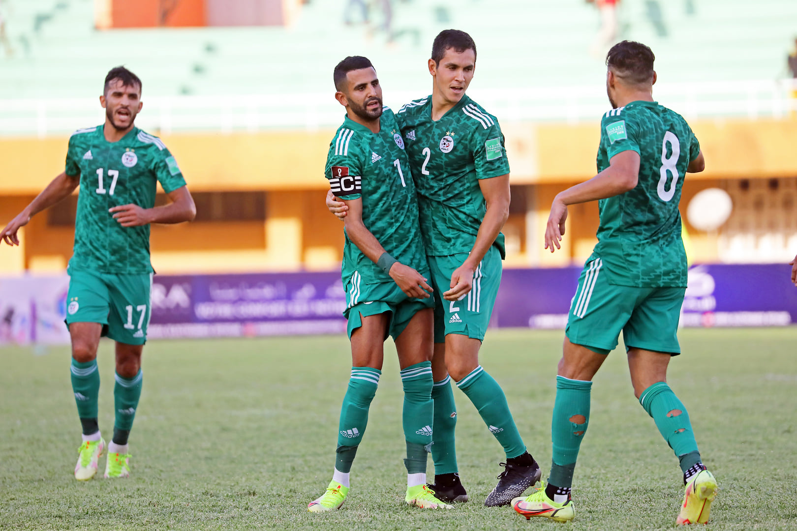 Joie des joueurs de l'équipe nationale lors du match Niger - Algérie