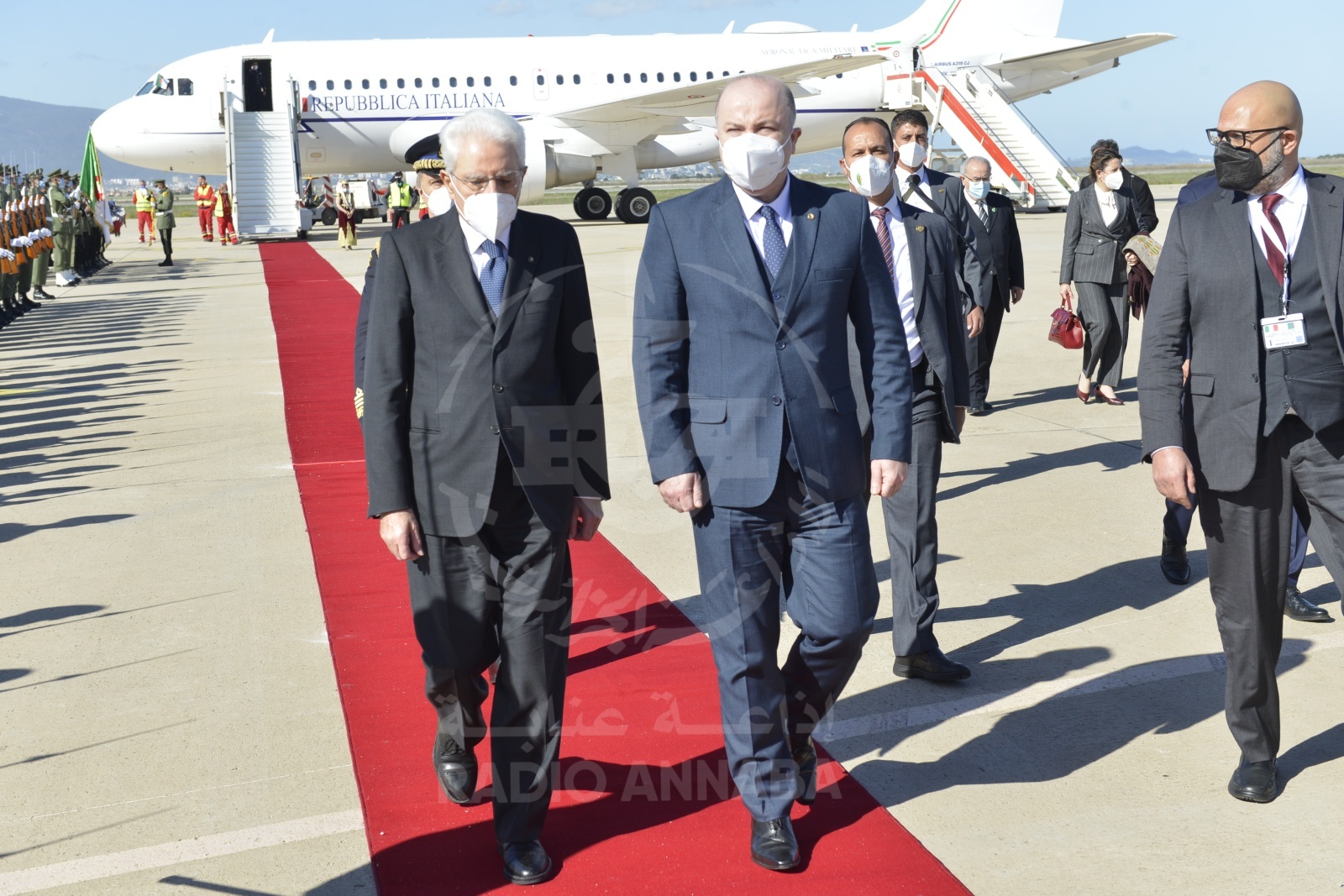 وصول الرئيس الايطالي إلى مطار عنابة