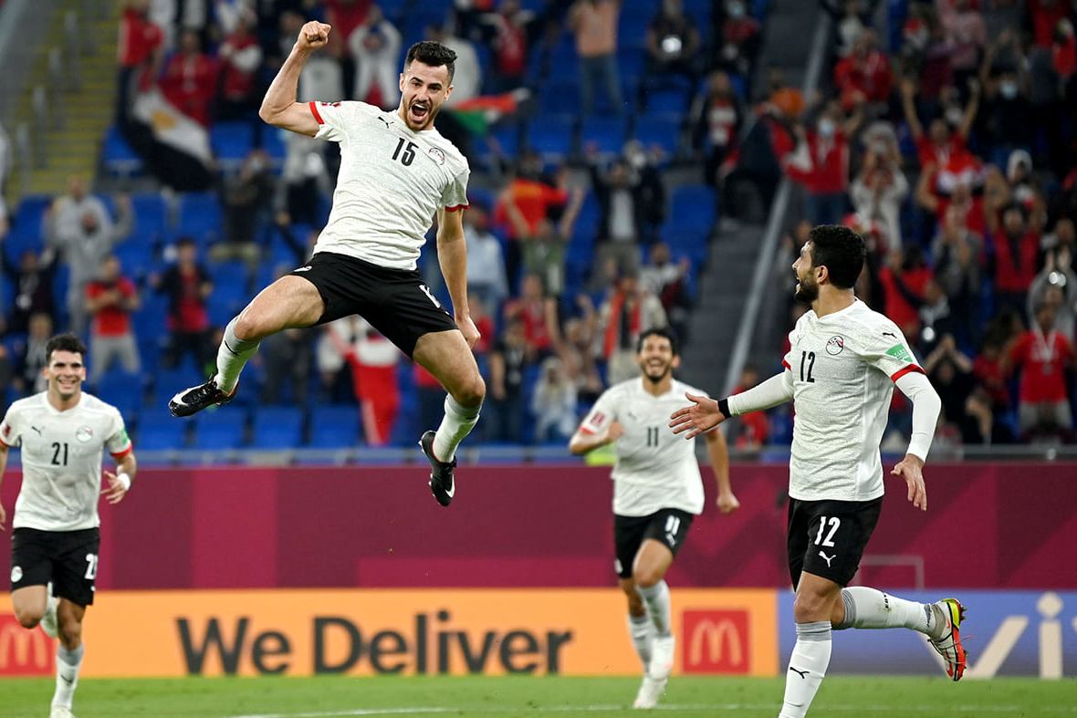 Joie des joueurs de l'équipe égyptienne de football