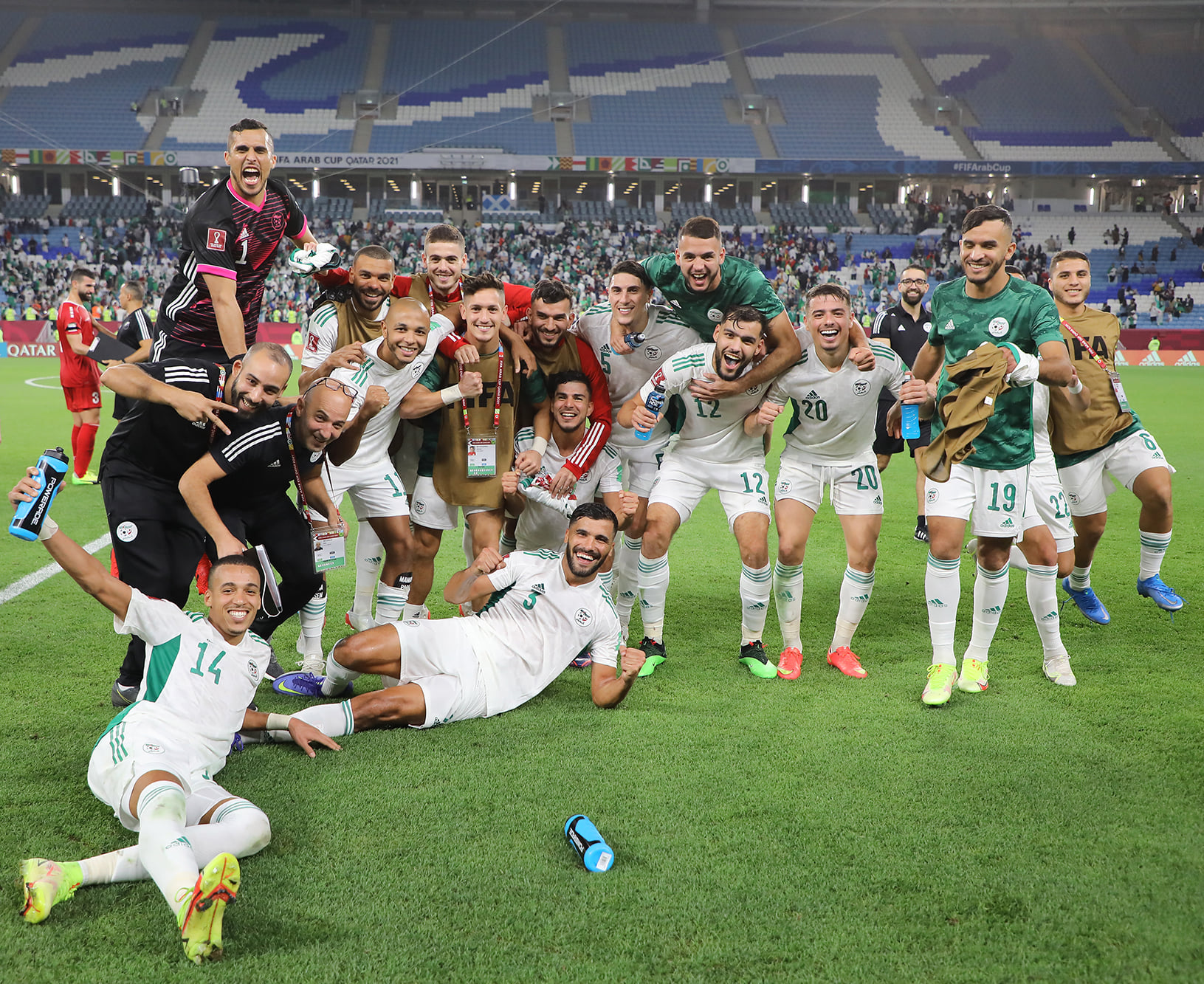 Joie des joueurs de l'équipe nationale de football