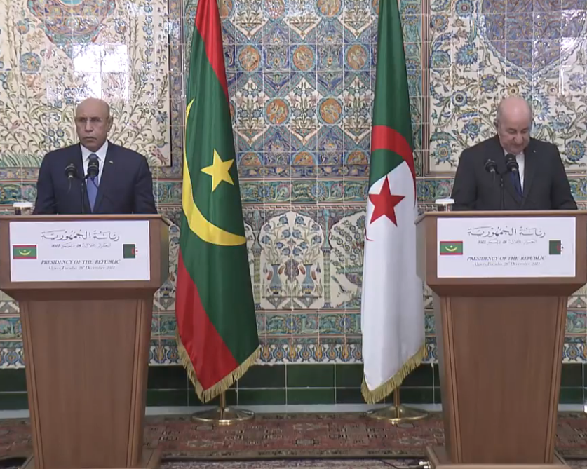 Abdelmadjid Tebboune et Mohamed Ould Cheikh El-Ghazouani