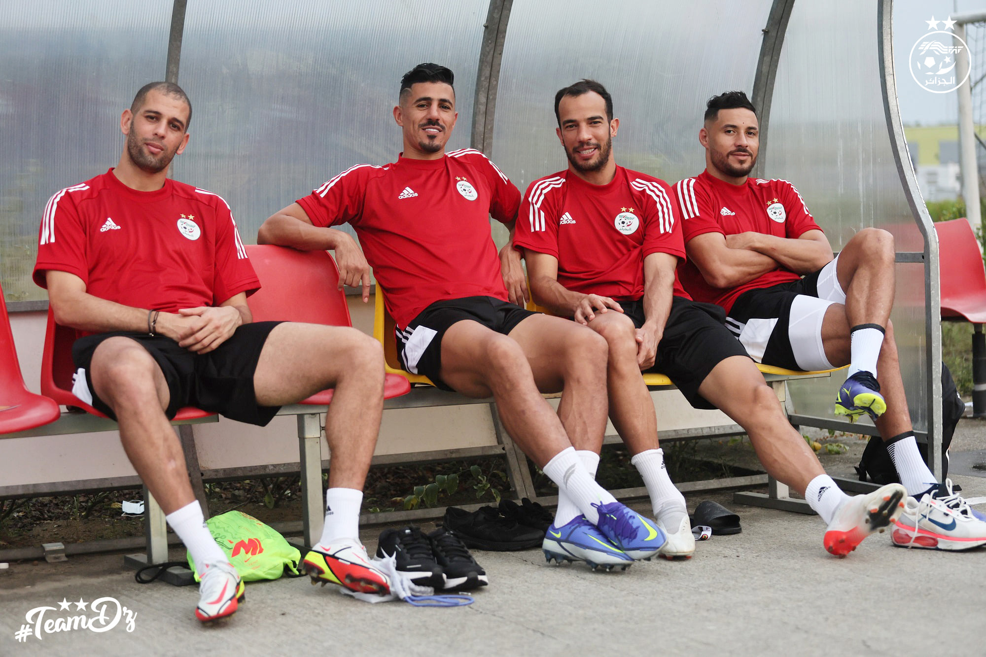 جانب من تدريبات الخضر تحسبا لمواجهة غينيا