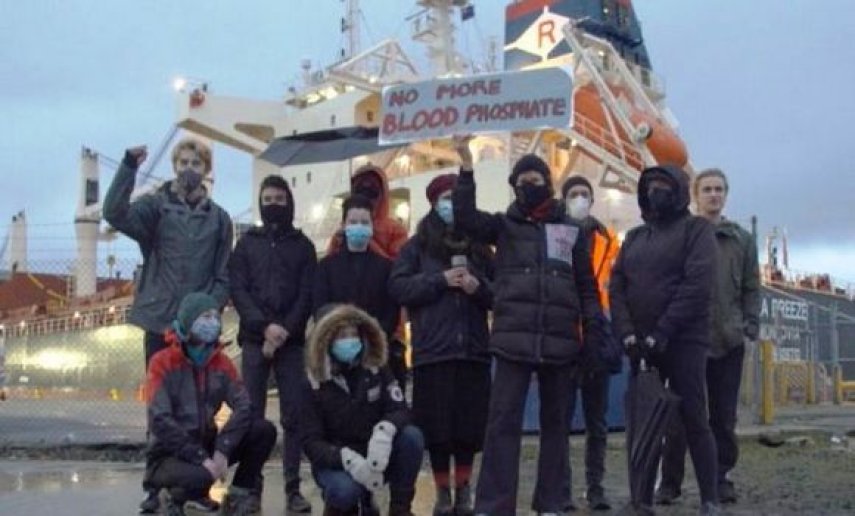 وقفة احتجاجية في نيوزيلاندا ضد جريمة استيراد الفوسفات المنهوب من الصحراء  الغربية  