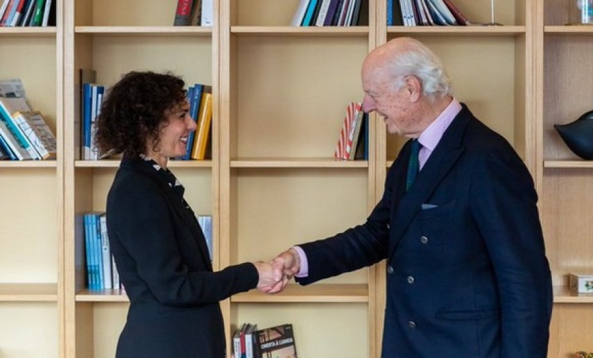 المبعوث الأممي للصحراء ستافان دي ميستورا ووزيرة الخارجية البلجيكية