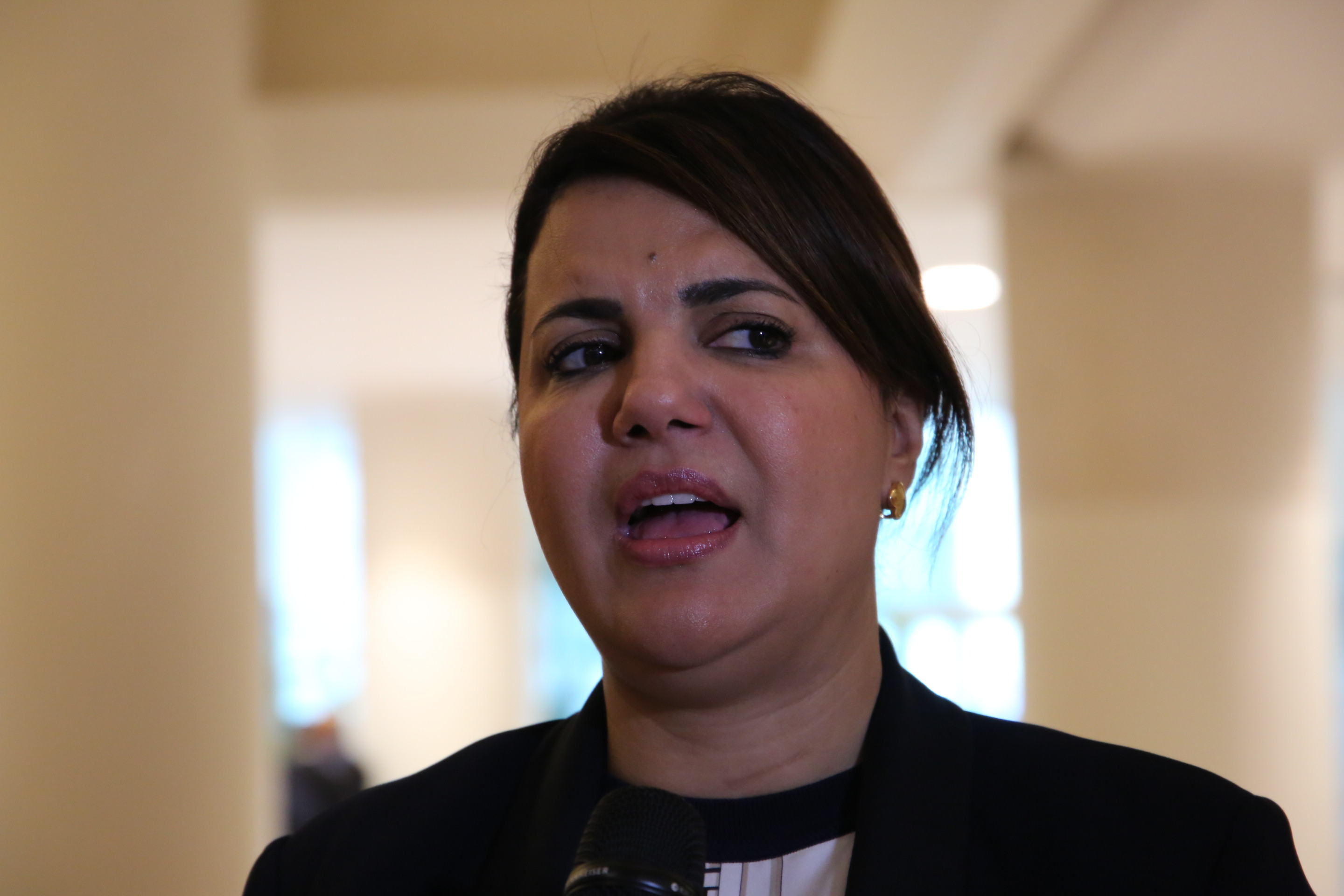 La ministre libyenne des Affaires étrangères Nadjla Al-Mangouche