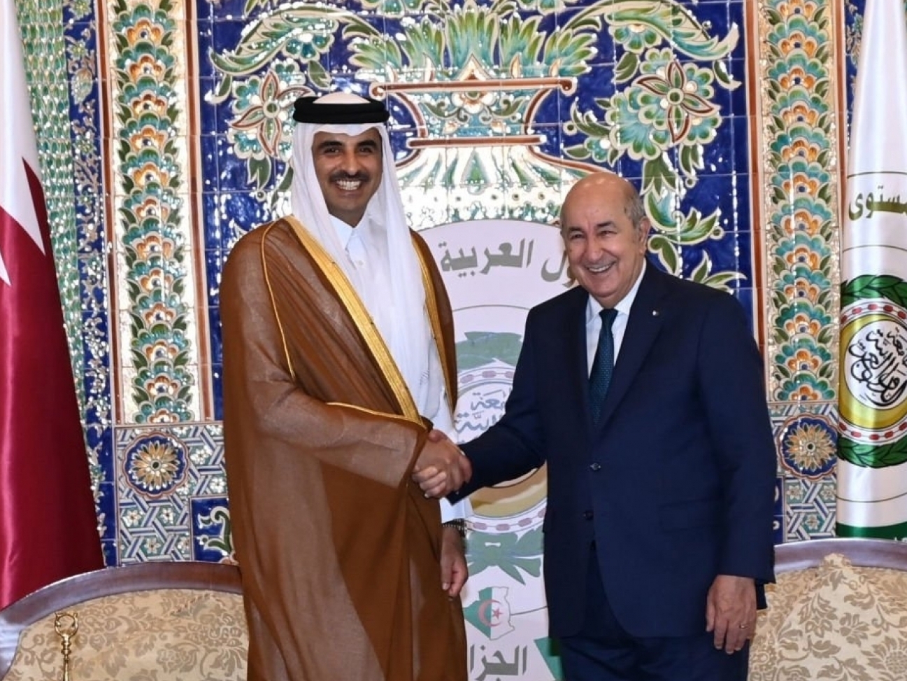 Abdelmadjid Tebboune avec Cheikh Tamim Ben Hamad Al-Thani