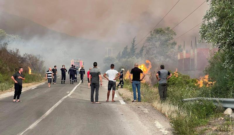 مشهد من حريق في جيجل