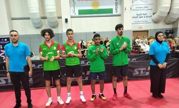 تتويج الزوجي الجزائري جلولي و بلة بالميدالية الذهبية في تنس الطاولة