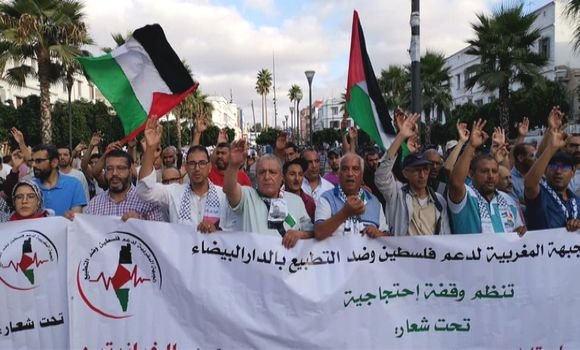 وقفة احتجاجية في المغرب ضد العدوان الصهيوني والتطبيع