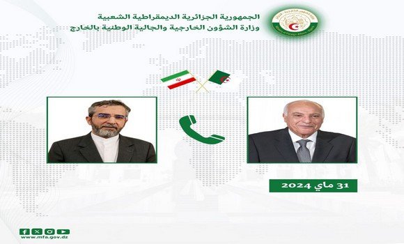 عطاف يتلقى اتصال هاتفي من وزير الخارجية الإيراني المكلف