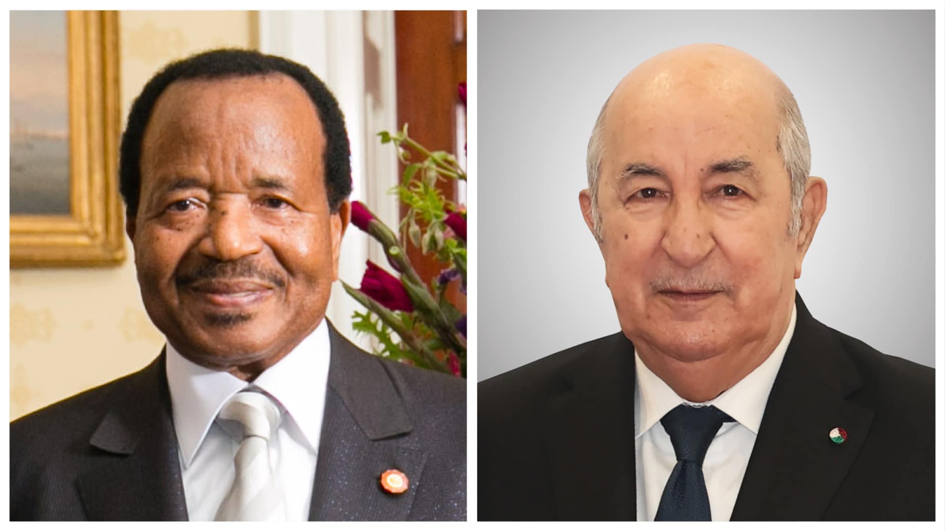  رئيس جمهورية كاميرون يهنئ رئيس الجمهورية بمناسبة انتخابه لعهدة ثانية