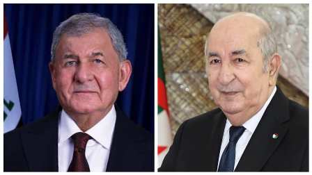 رئيس جمهورية العراق يهنئ رئيس الجمهورية بمناسبة إعادة انتخابه لعهدة جديدة