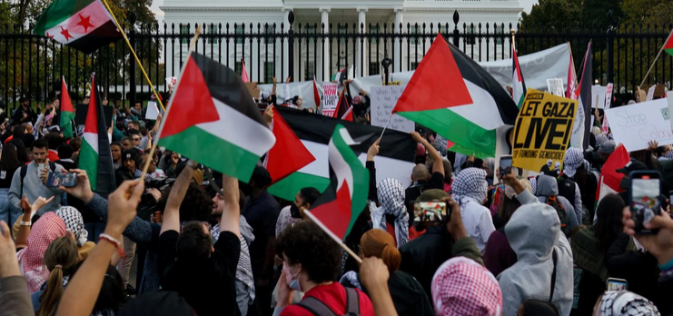 مظاهرة مساندة لغزة بواشنطن