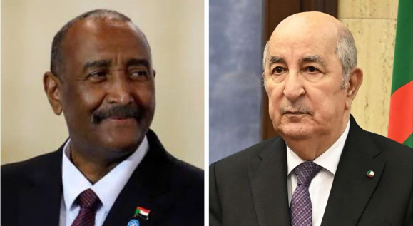 رئيس الجمهورية يتلقى تهاني رئيس مجلس السيادة الانتقالي السوداني
