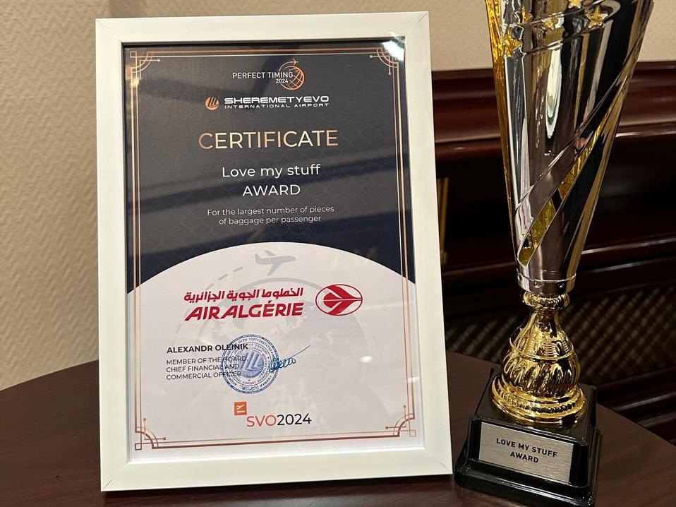 Air Algérie remporte un prix international décerné par l'aéroport de Moscou