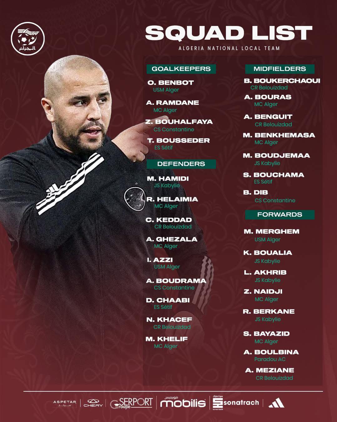 28 joueurs retenus pour le stage de Annaba