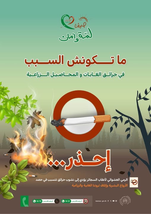 الوقاية من حرائق الغابات : وزارة الداخلية تدعو المواطنين إلى التبليغ الفوري عن نشوب الحرائق