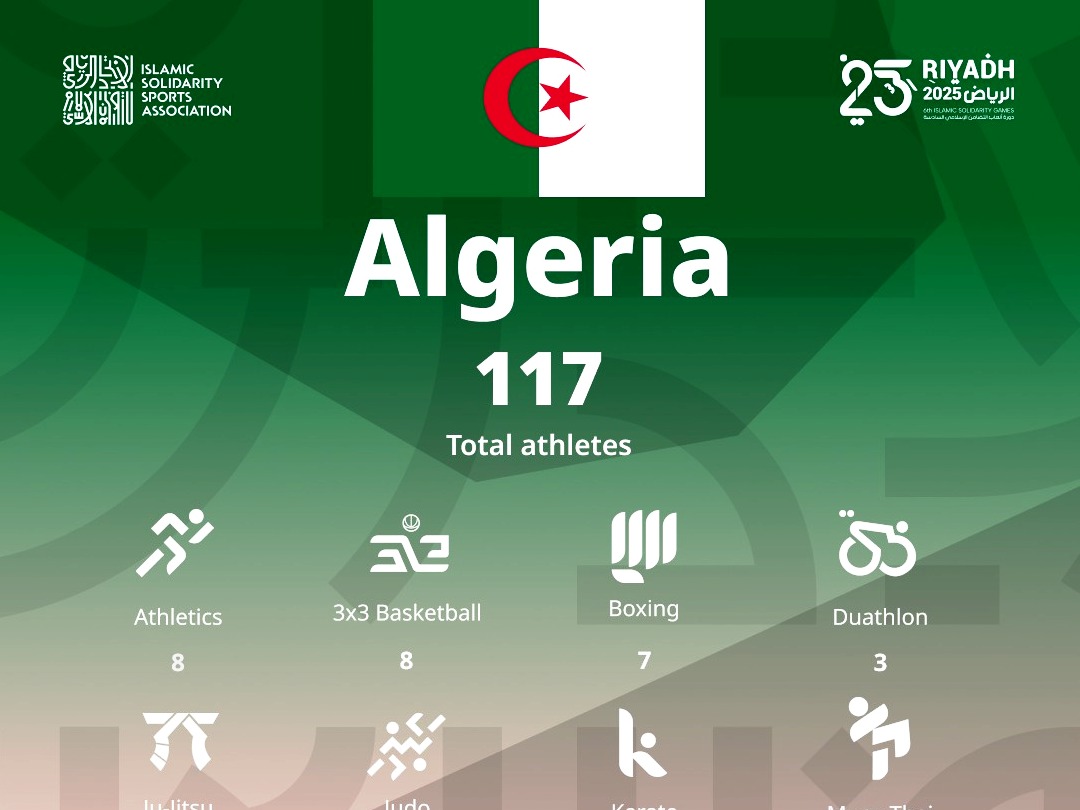 الألعاب الإسلامية للتضامن 2025: مشاركة الجزائر في موعد الرياض بـ117 رياضيا  في 16 اختصاصا