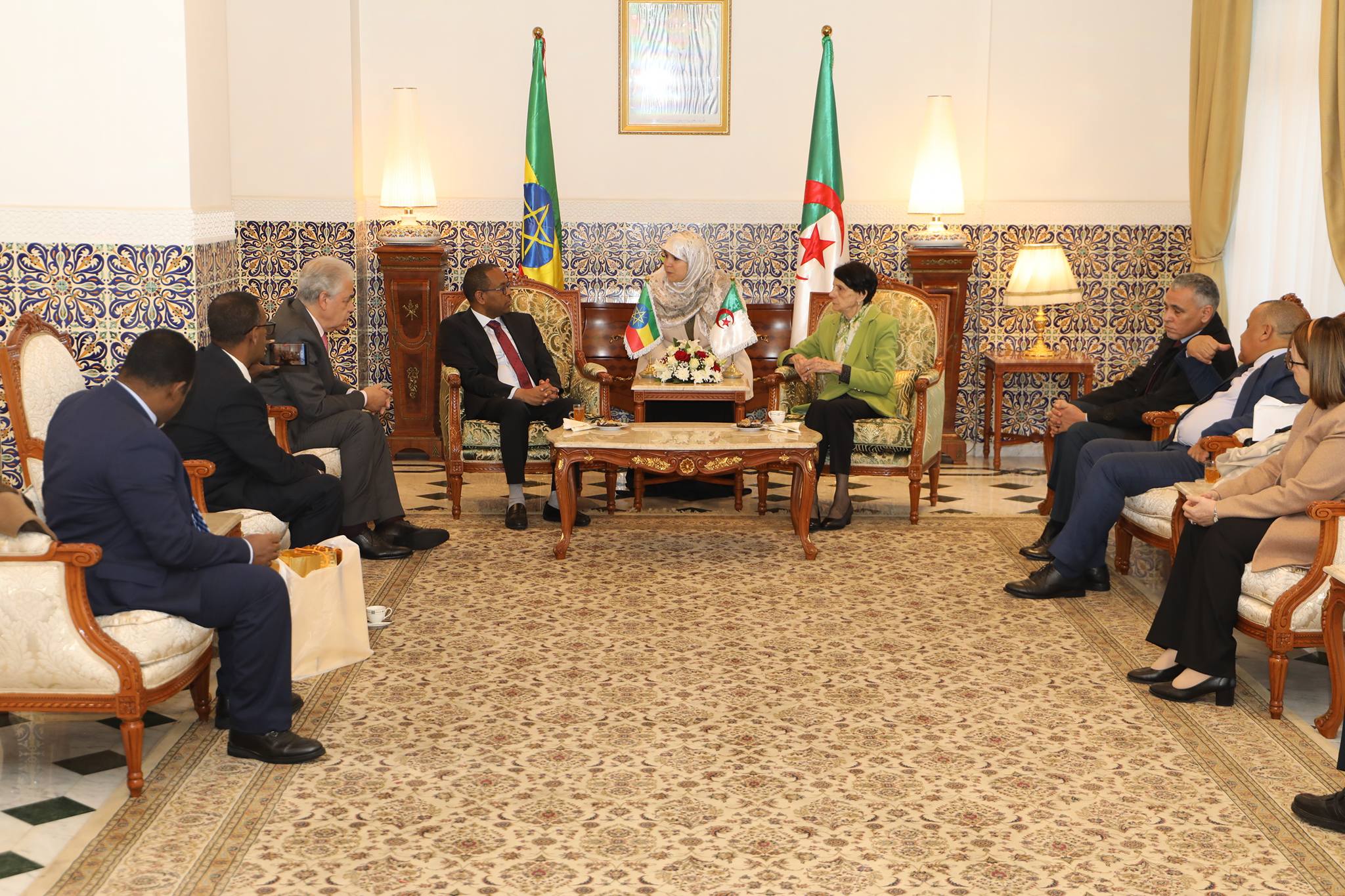 عسلاوي تستقبل رئيس مجلس التحقيق الدستوري لجمهورية إثيوبيا الفيدرالية