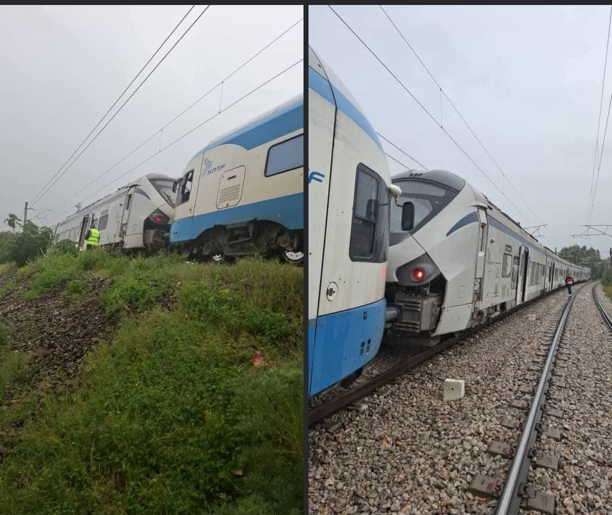 حادث تلامس بين قطارين بمدخل محطة الشفة دون تسجيل خسائر