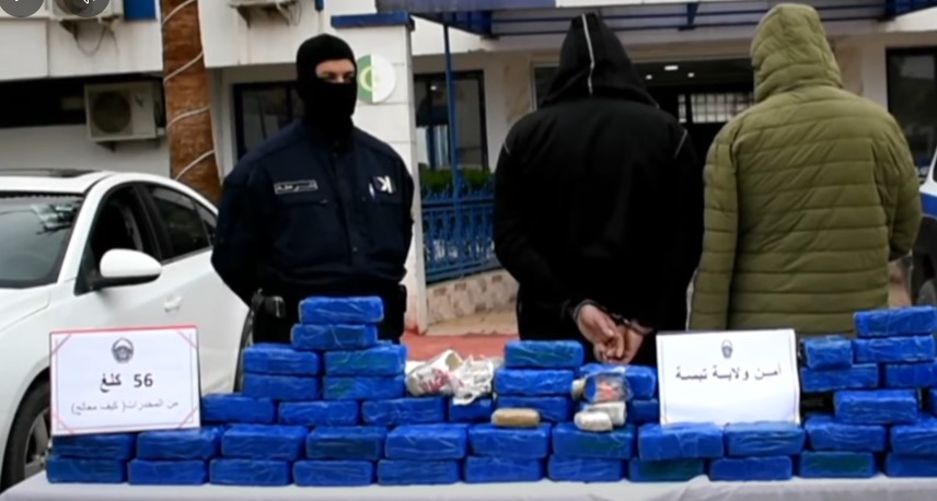 ضبط 56 كلغ من الكيف المعالج وتوقيف شخصين بتبسة