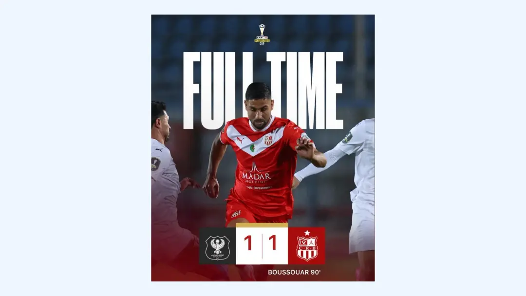 فريق شباب بلوزداد يحقق تعادلا ثمينا أمام المصري (مصر) 1-1