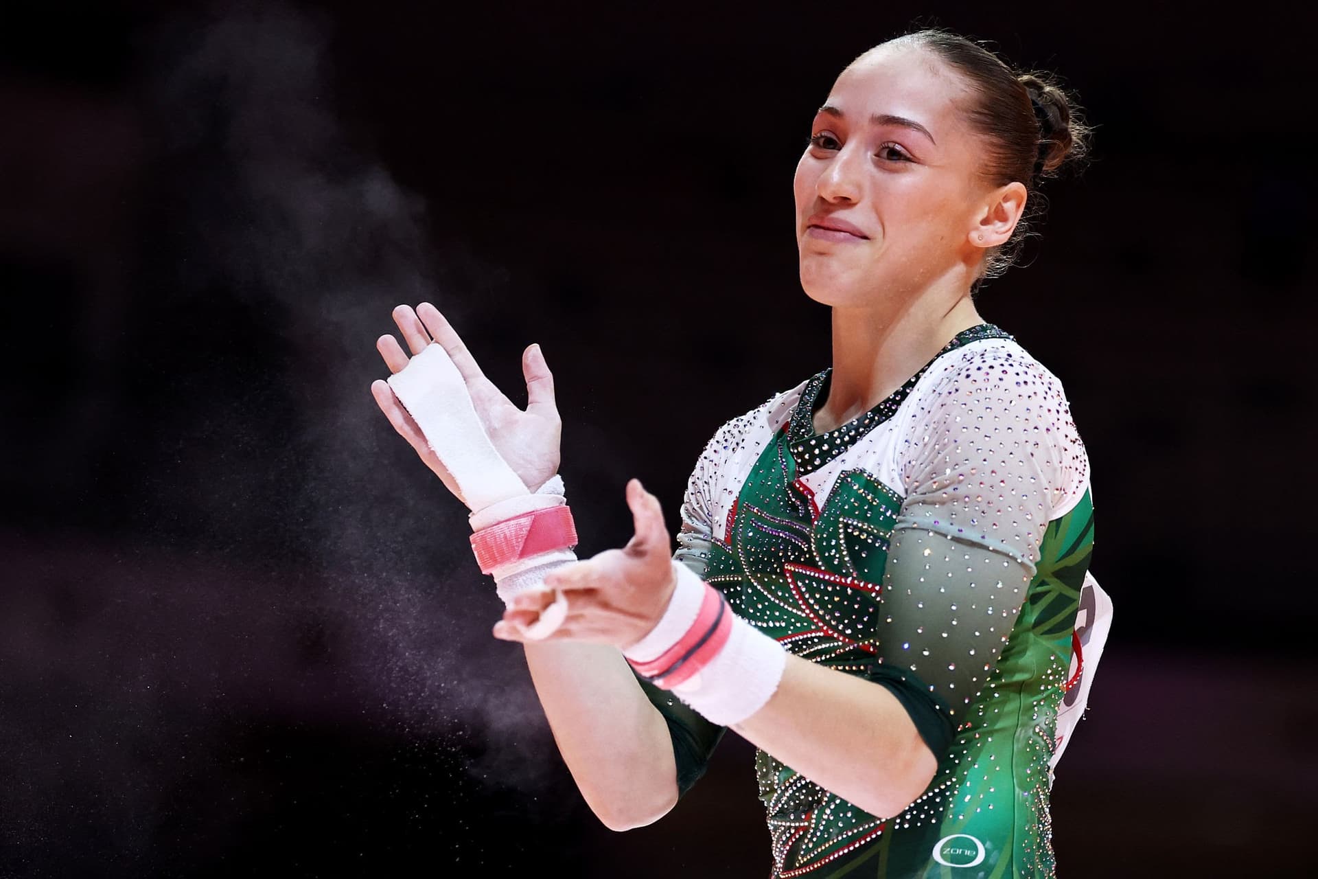 Kaylia Nemour en finale de la poutre