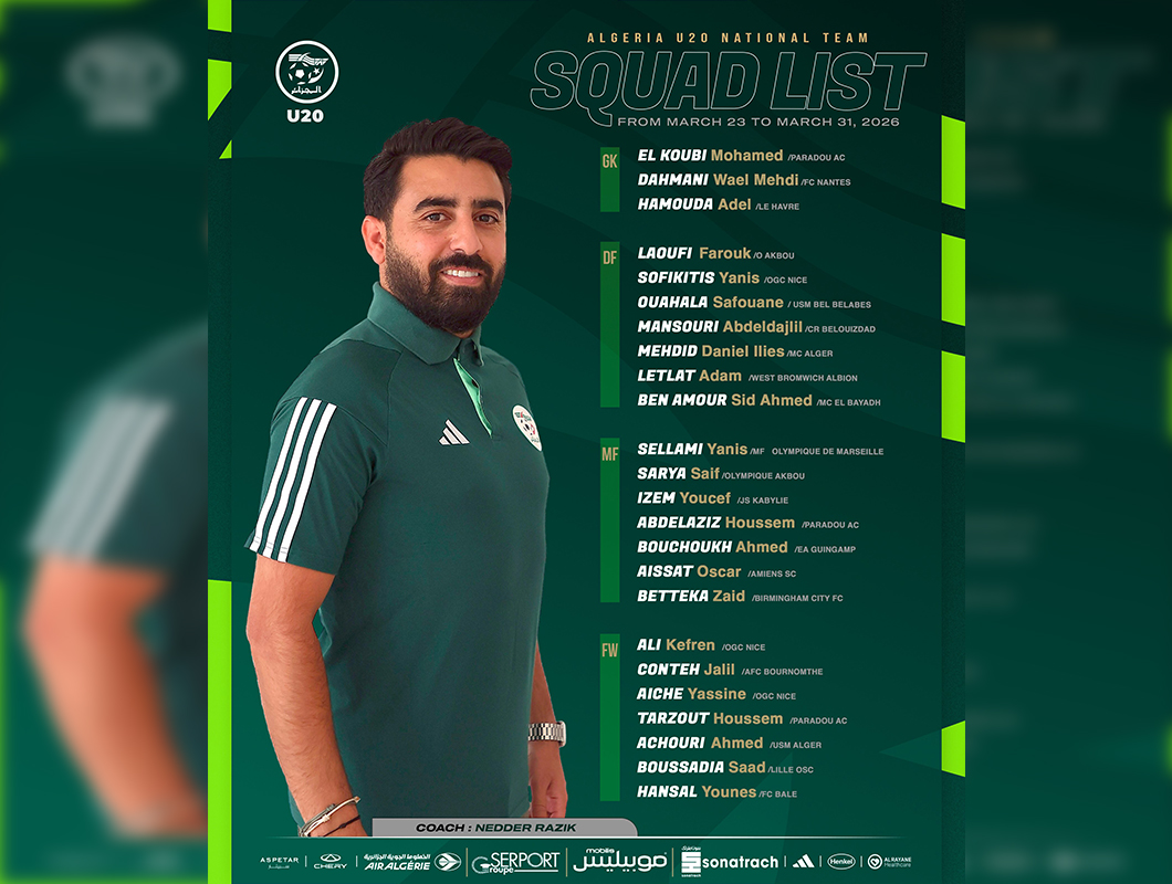 24 joueurs convoqués pour la double confrontation amicale face à l'Egypte au Caire   