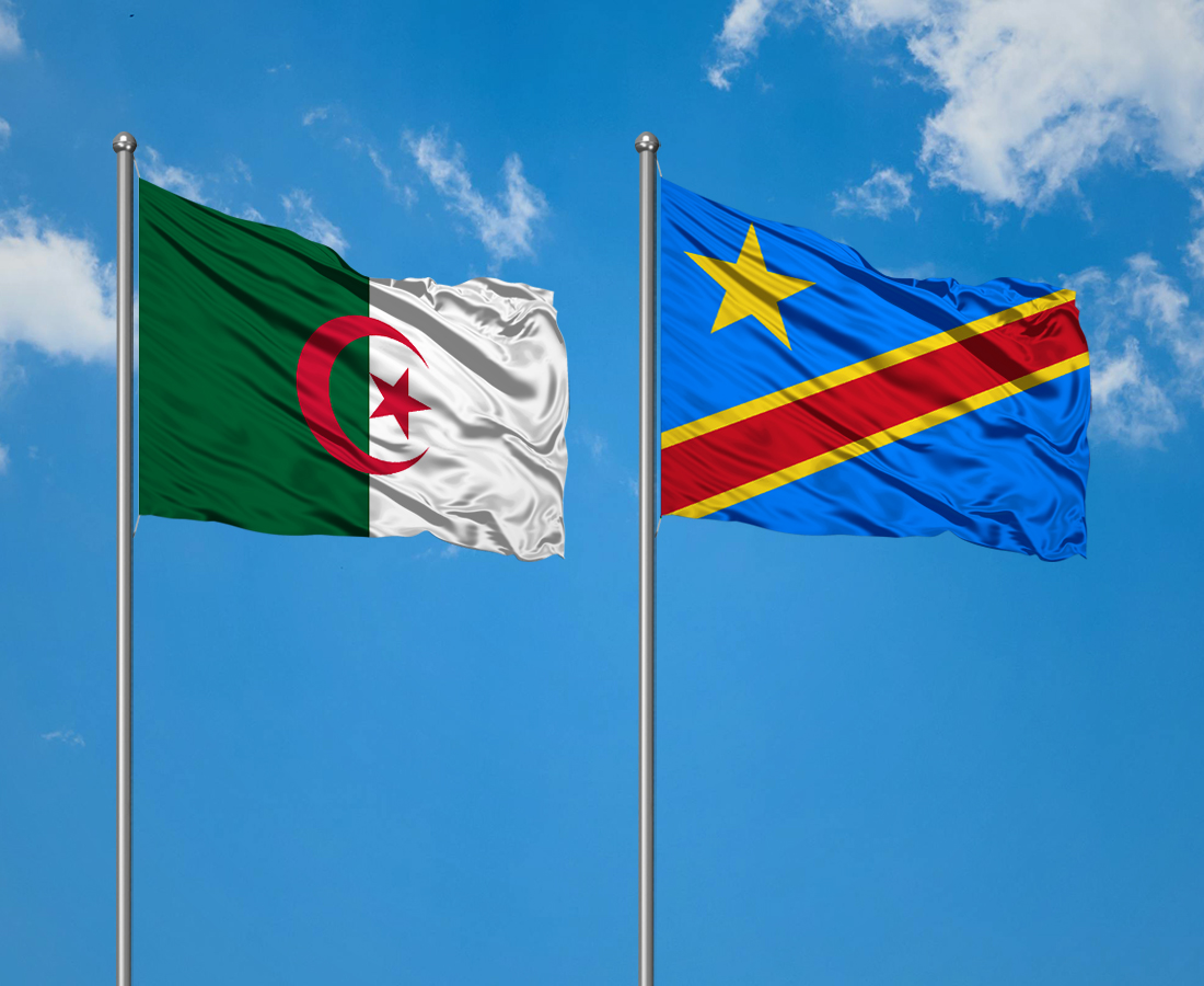 Drapeaux de l'Algérie et de la RD Congo