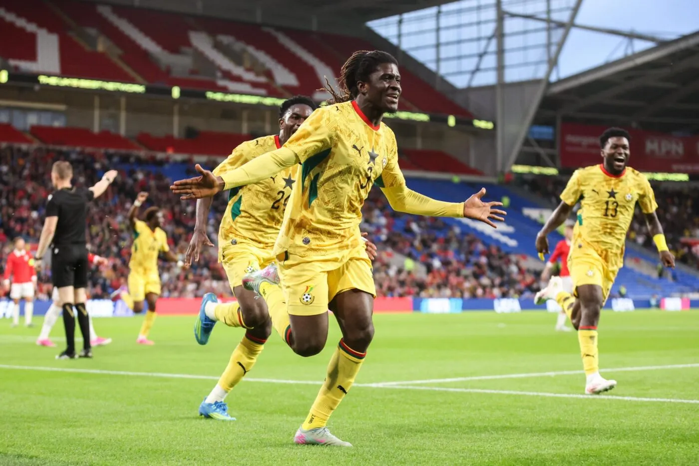 Joie des Black Stars après l'ouverture du score