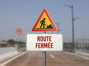 Route fermée pour travaux