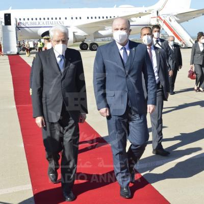 Le Premier ministre, Aïmen Benabderrahamane avec le président italien, Sergio Mattarella
