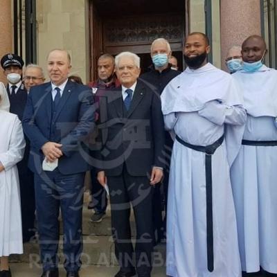 Le président italien, Sergio Mattarella, visite la Basilique Saint-Augustin