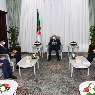 الرئيس تبون يستقبل ناصر الخليفي رئيس شبكة بي إن سبورت القطرية