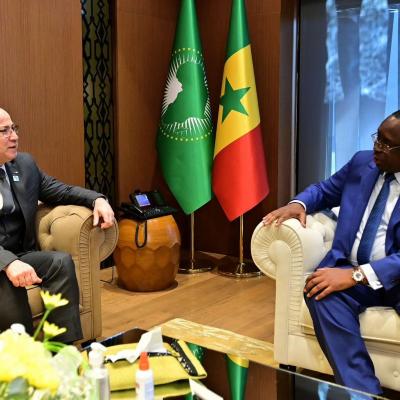 Aïmene Benabderrahmane avec le président sénégalais Macky Sall