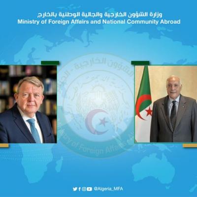 عطاف يتلقى مكالمة هاتفية من نظيره الدنماركي