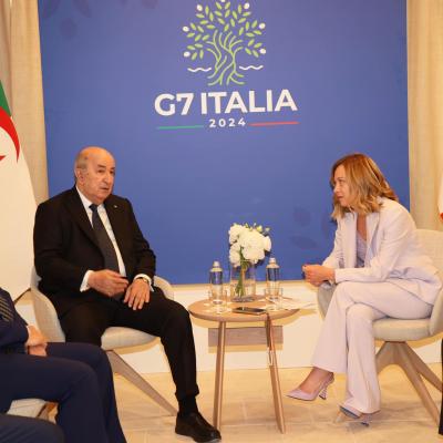 رئيس الجمهورية يلتقي رئيسة وزراء ايطاليا 
