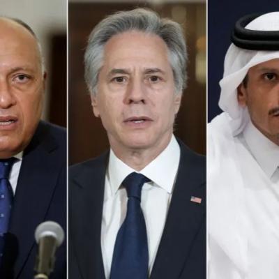 وزراء خارجية قطر والولايات المتحدة ومصر