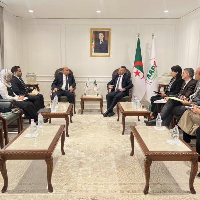 ركاش يبحث أفاق الاستثمار في الزراعات الاستراتيجية مع رئيس الهيئة  العربية لاستثمار و الإنماء الزراعي 