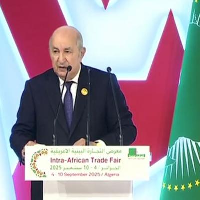 رئيس الجمهورية يلقي كلمة في افتتاح معرض التجارة البينية الإفريقية
