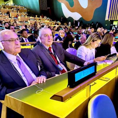 السيد عطاف يشارك في الجلسة العامة رفيعة المستوى للجمعية العامة المخصصة  لإحياء الذكرى ال80 لتأسيس الأمم المتحدة