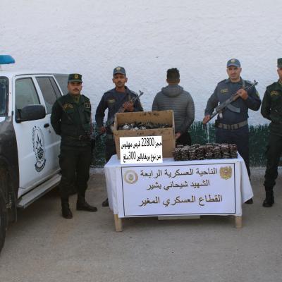  إحباط محاولات إدخال أزيد من 26 قنطارا من الكيف  المعالج عبر الحدود مع المغرب خلال أسبوع 