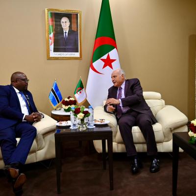 وزير الشؤون الخارجية يستقبل وزير العلاقات الدولية لجمهورية بوتسوانا