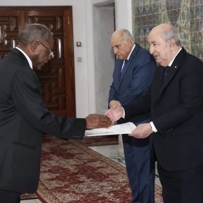 رئيس الجمهورية يتسلم أوراق اعتماد السفير الجديد لجمهورية ناميبيا