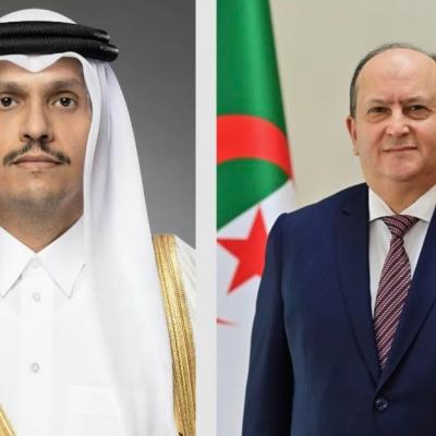 سيفي غريب يجري مكالمة هاتفية مع رئيس مجلس الوزراء وزير الخارجية لدولة  قطر