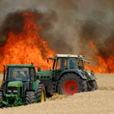 Incendies de récoltes agricoles dans le Sud