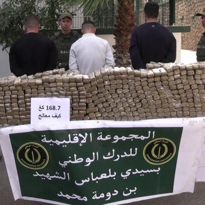 Cinq individus arrêtés et plus d'un quintal de kif traité saisi à Sidi Bel-Abbès