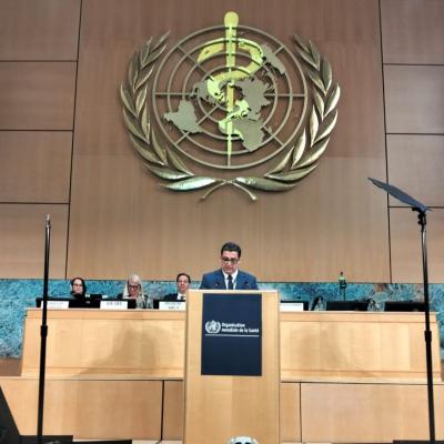 السيد آيت مسعودان يبرز بجنيف التزام الجزائر الثابت بمبادئ التضامن الدولي  والعدالة الصحية